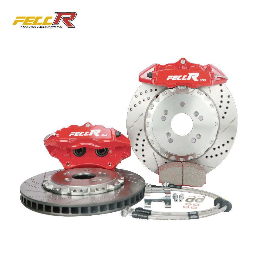FECCR Modified Universal Auto Racing Brake Caliper 4 Piston Front 4 Port Caliper for Mazda honda VW